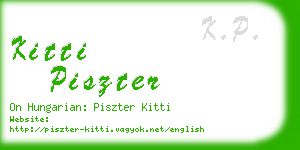 kitti piszter business card